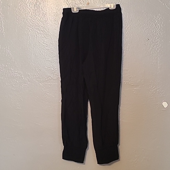 American Rag women's small smocked elastic waist, cuffs, crochet-trim soft pants - Picture 2 of 12